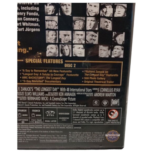 The Longest Day Vintage 1990 DVD Cinema Classics Collection Entertainment - Picture 5 of 12